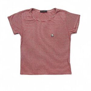 Brandy Melville Y2K Aliencore Striped Ribbed Baby Tee